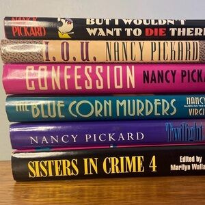 Stack of Nancy Pickard Mystery & Crime Books - Colorful Spine Set